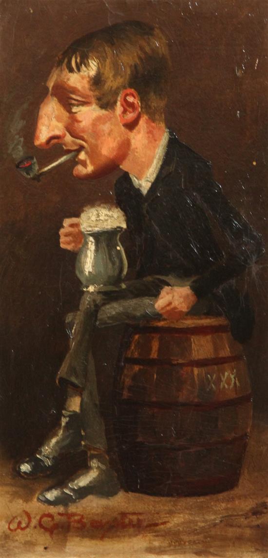 William Giles Baxter (1856-1888) Caricatures of gentlemen, 10.5 x 5.5in.
